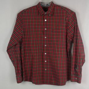 Gap red plaid button shirt men size XL